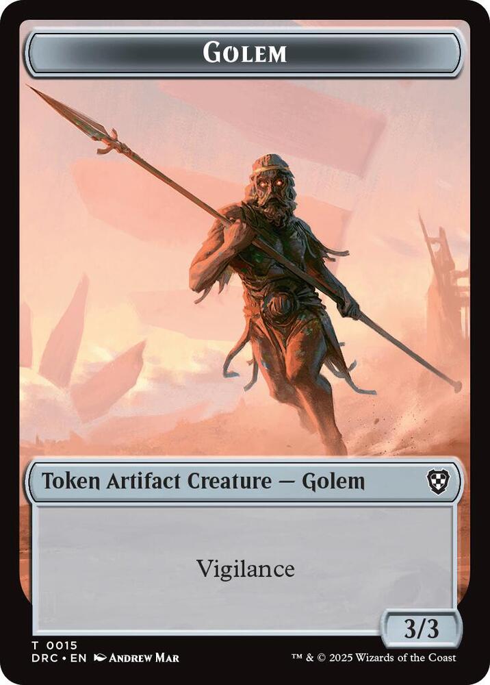 Golem 0015 Thopter 0009 Double Sided Token 15 // 9 (Commander: Aetherdrift)  | Good Games Modbury