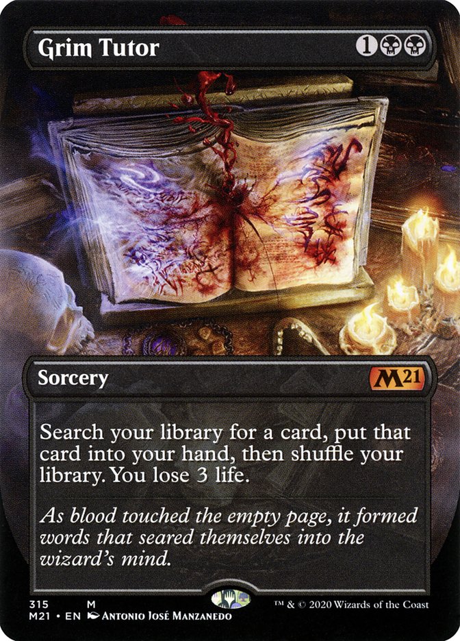 Grim Tutor (Borderless Alternate Art) [Core Set 2021] | Good Games Modbury