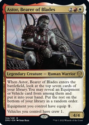 Astor, Bearer of Blades (Promo Pack) [Dominaria United Promos] | Good Games Modbury