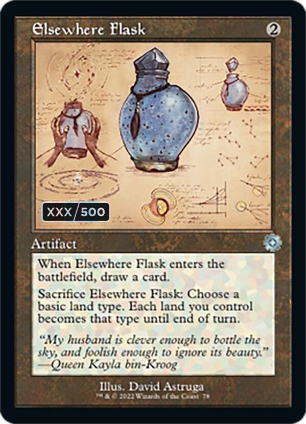 Elsewhere Flask Schematic Serial Numbered 78z/63 (The Brothers' War: Retro Frame Artifacts)  - Foil | Good Games Modbury
