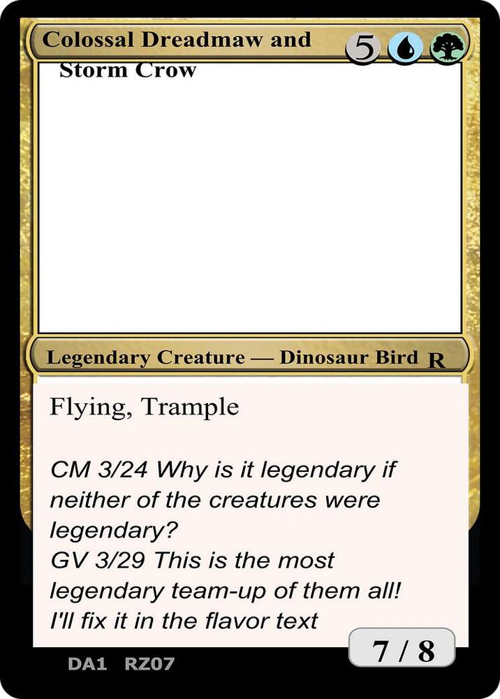 Colossal Dreadmaw and Storm Crow RZ07a/477 (Un-Known Event Playtest Cards)  | Good Games Modbury