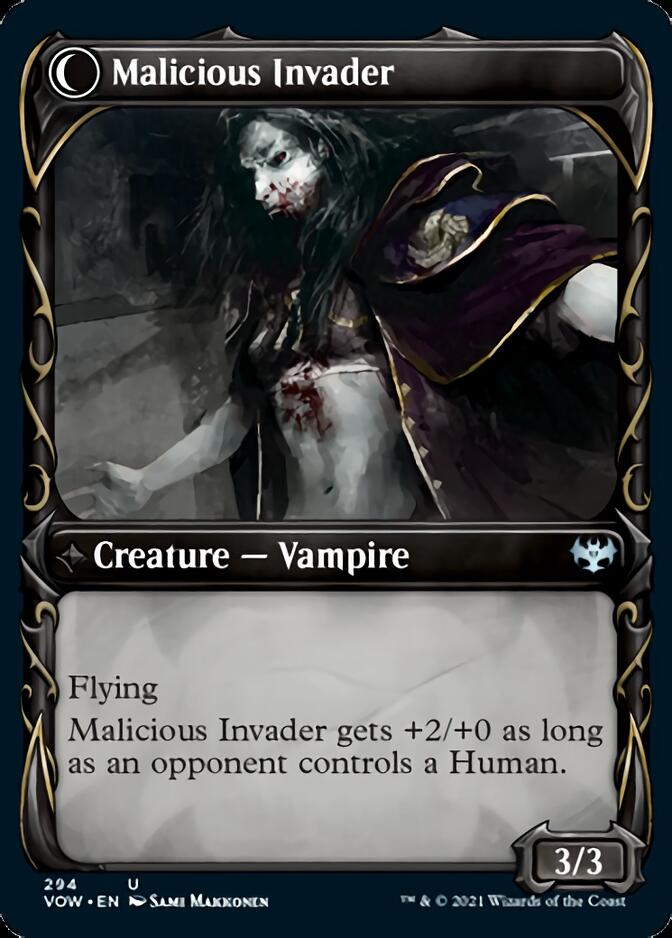 Innocent Traveler // Malicious Invader (Showcase Fang Frame) [Innistrad: Crimson Vow] | Good Games Modbury