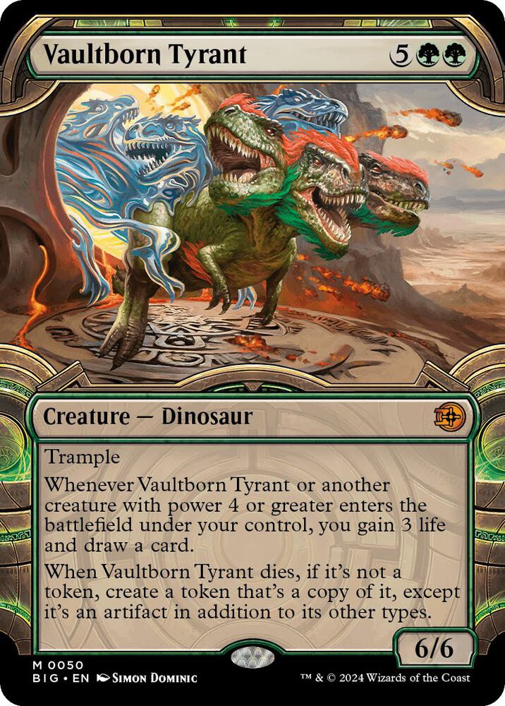 Vaultborn Tyrant 50/30 (Outlaws of Thunder Junction: The Big Score)  - Showcase Foil | Good Games Modbury