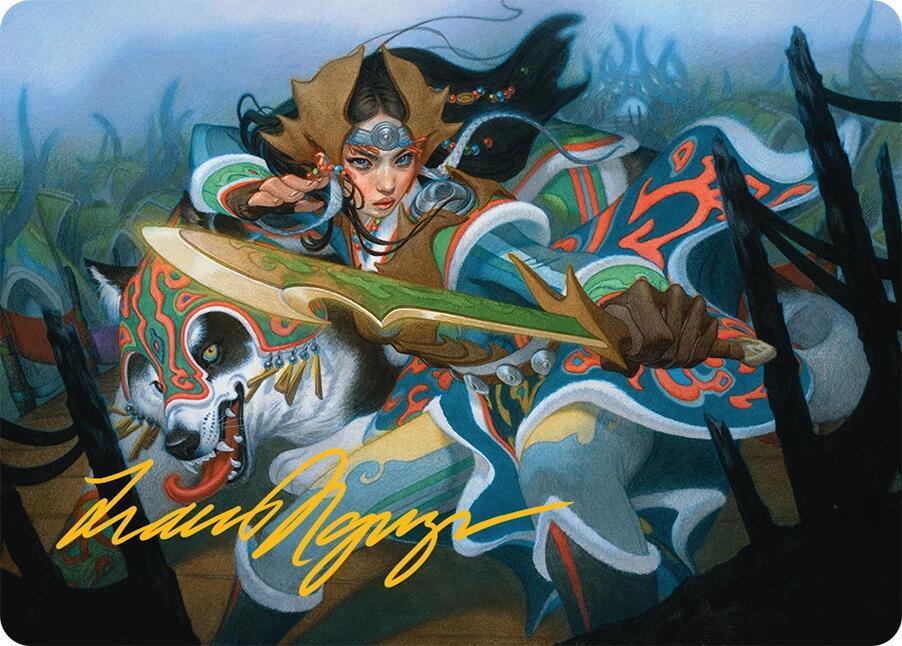Eshki Dragonclaw Art Card 23 54 Gold Stamped Signature 23 (Art Series: Tarkir: Dragonstorm)  | Good Games Modbury