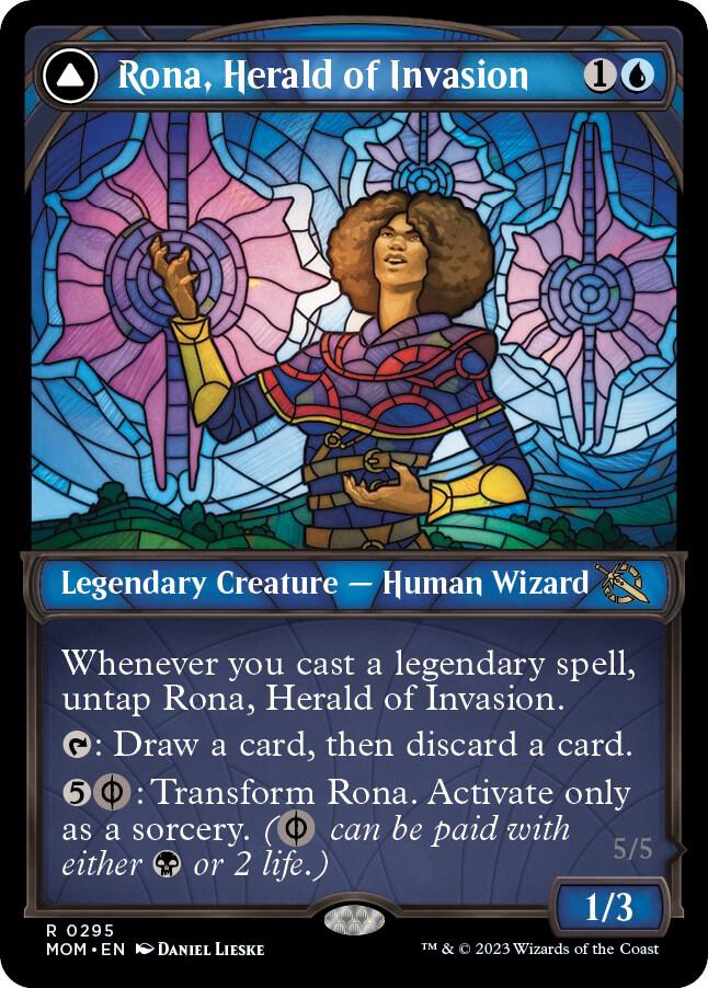 Rona, Herald of Invasion // Rona, Tolarian Obliterator 295/291 (March of the Machine)  - Showcase Foil | Good Games Modbury