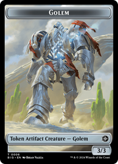 Mercenary // Golem Double-Sided Token [Outlaws of Thunder Junction Tokens] | Good Games Modbury