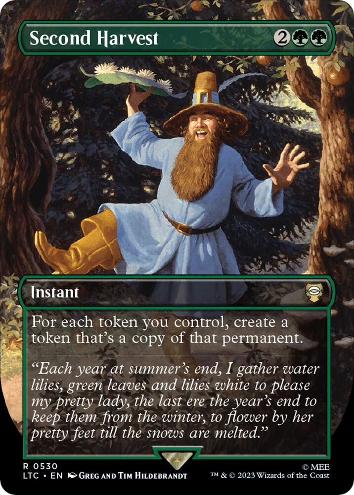 Second Harvest Borderless 530 (Commander: The Lord of the Rings: Tales of Middle-earth)  - Borderless Foil | Good Games Modbury