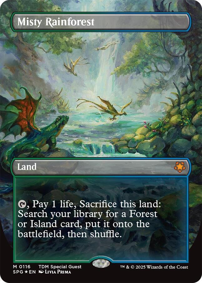 Misty Rainforest 116/0 (Special Guests)  - Borderless Dragonscale Foil | Good Games Modbury
