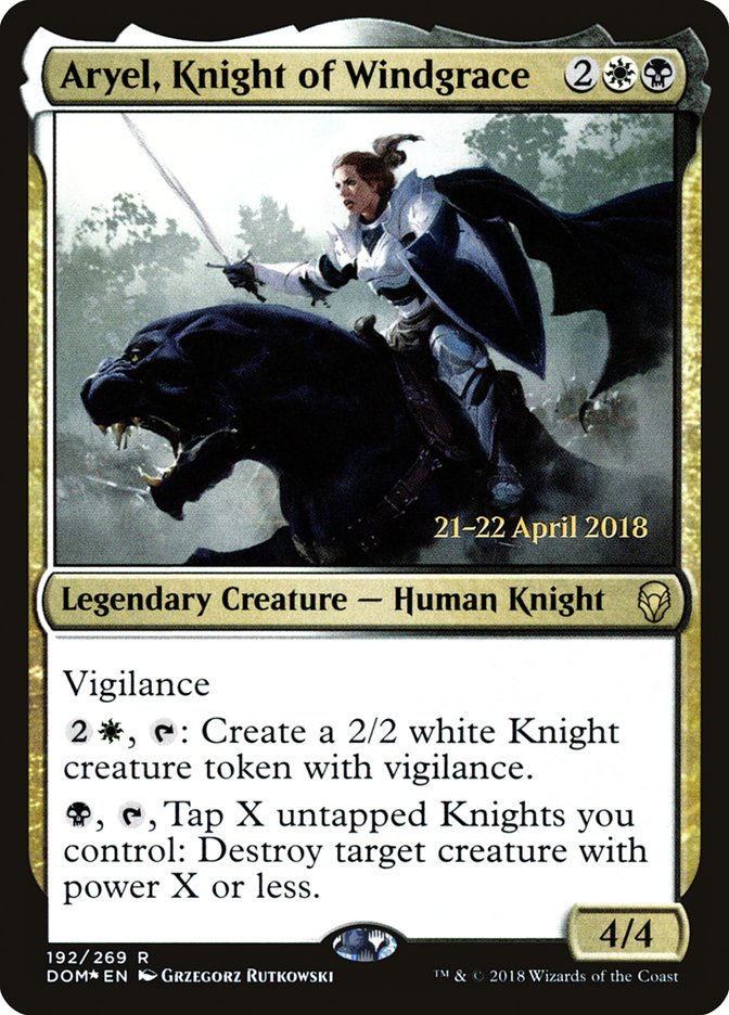 Aryel, Knight of Windgrace [Dominaria Prerelease Promos] | Good Games Modbury