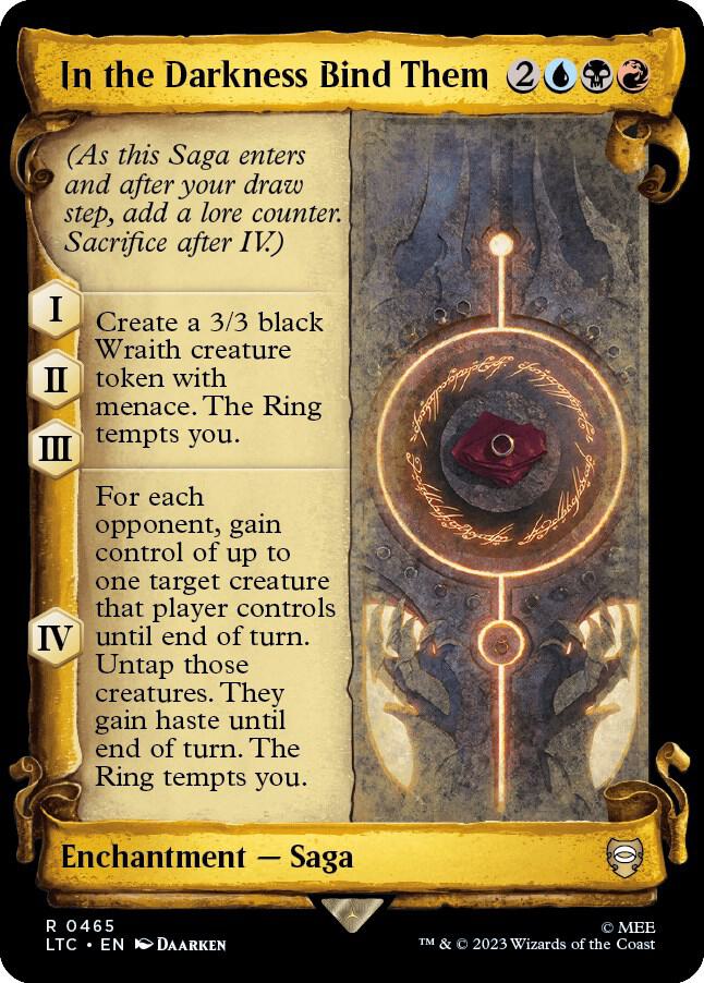 In the Darkness Bind Them Showcase Scrolls 465 (Commander: The Lord of the Rings: Tales of Middle-earth)  - Showcase Scroll Foil | Good Games Modbury
