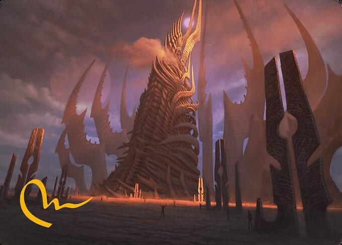 Phyrexian Tower Art Card Gold Stamped Signature 23 (Art Series: Modern Horizons 3)  | Good Games Modbury
