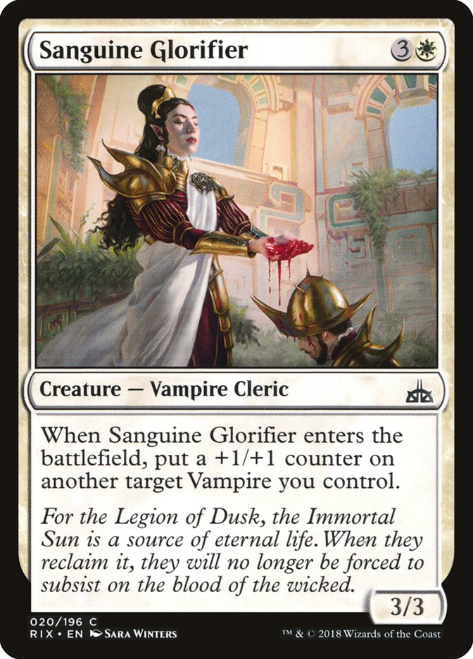 Sanguine Glorifier 20/196 (Rivals of Ixalan)  | Good Games Modbury