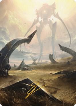 Plains 47 Art Card Gold Stamped Signature 47 (Art Series: The Brothers' War)  | Good Games Modbury