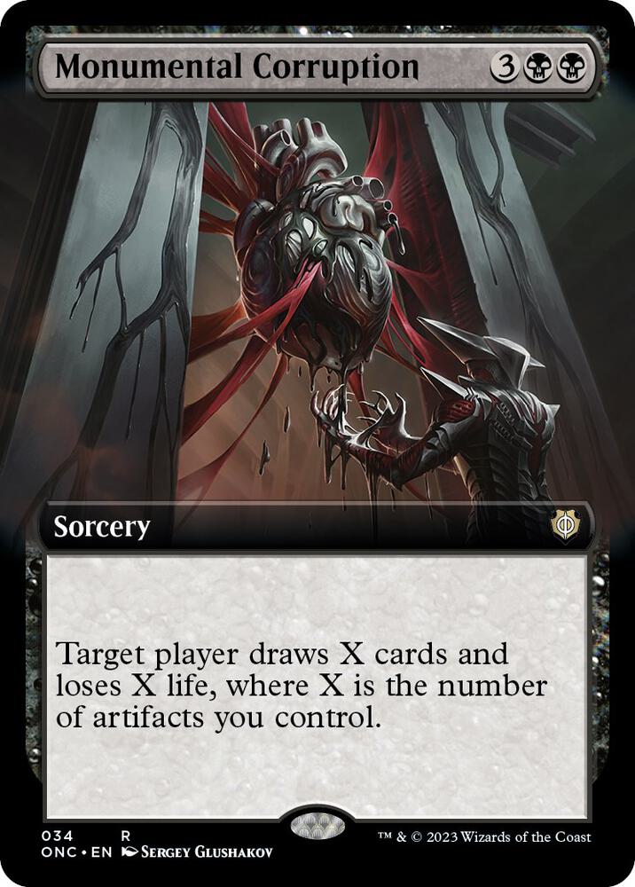 Monumental Corruption 34/28 (Commander: Phyrexia: All Will Be One)  - Extended Art Foil | Good Games Modbury