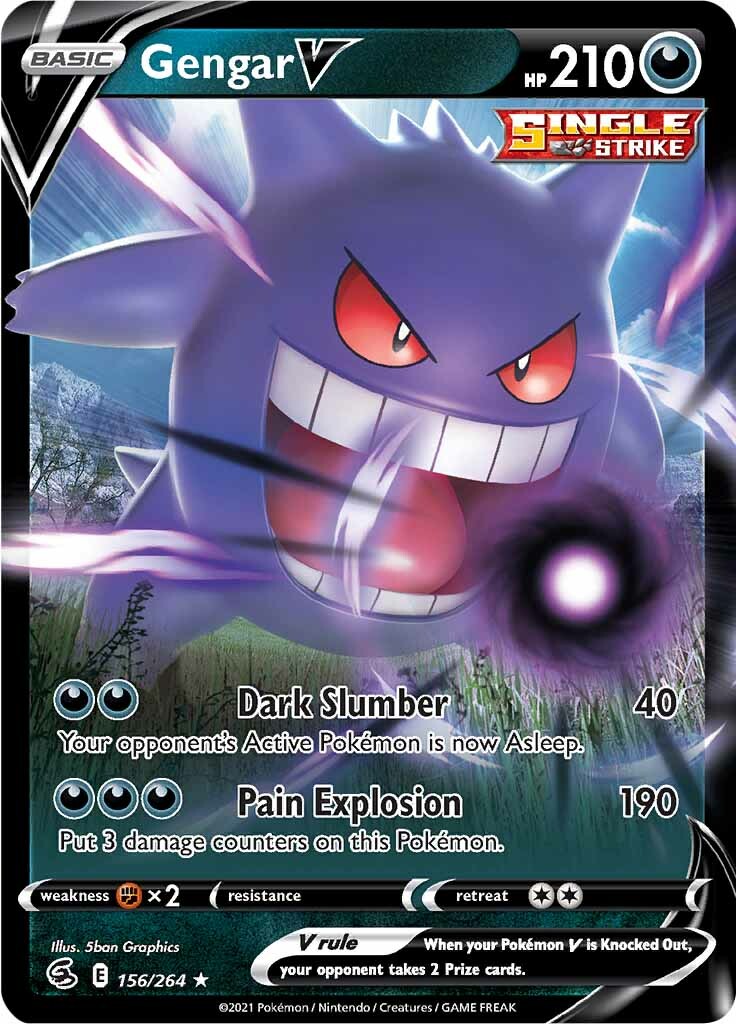 Gengar V (156/264) [Sword & Shield: Fusion Strike] | Good Games Modbury