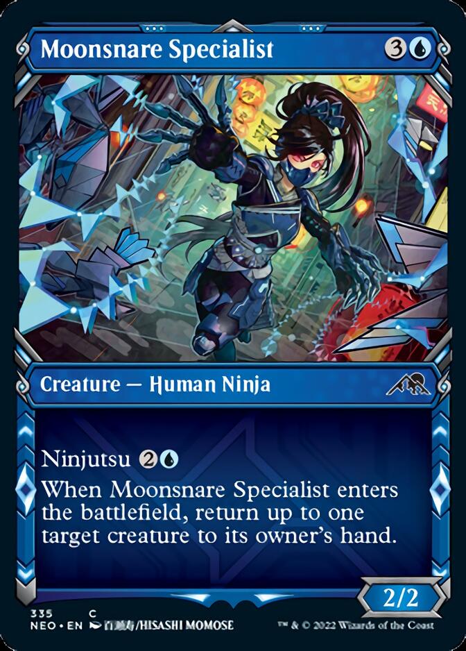 Moonsnare Specialist (Showcase Ninja) [Kamigawa: Neon Dynasty] | Good Games Modbury