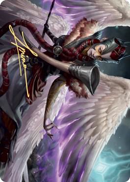 Firja Judge of Valor Art Card Gold Stamped Signature 56 (Art Series: Kaldheim)  | Good Games Modbury