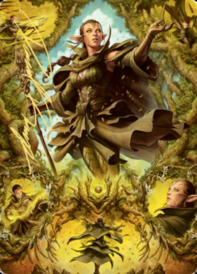 Nissa of Shadowed Boughs 2 Art Card (Gold-Stamped Signature) [Zendikar Rising Art Series] | Good Games Modbury