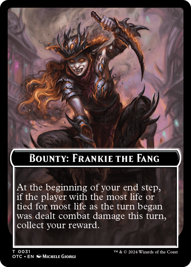 Bounty: Frankie the Fang // Bounty Rules Double-Sided Token [Outlaws of Thunder Junction Commander Tokens] | Good Games Modbury