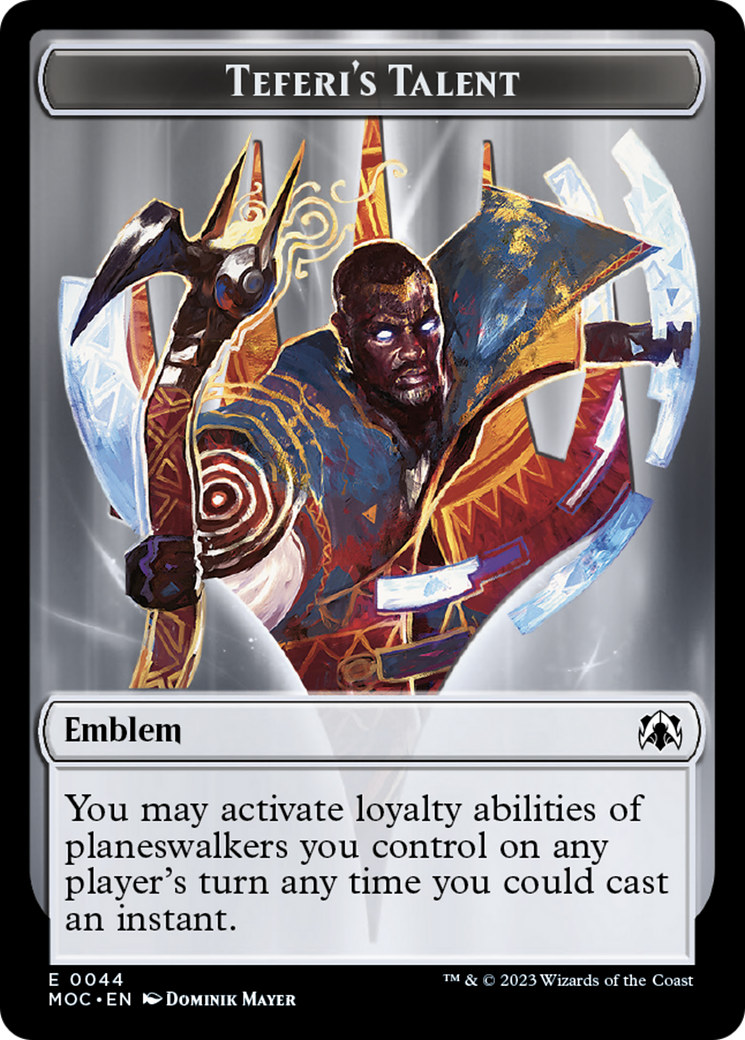 Phyrexian Myr // Teferi's Talent Emblem Double-Sided Token [March of the Machine Tokens] | Good Games Modbury