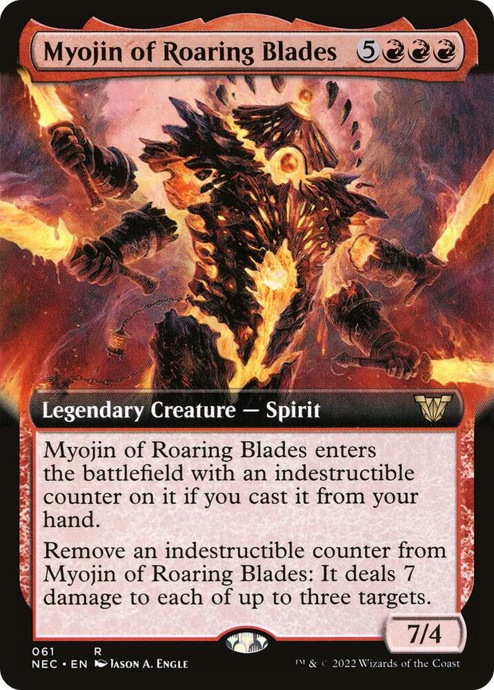 Myojin of Roaring Blades 61/38 (Commander: Kamigawa: Neon Dynasty)  - Extended Art | Good Games Modbury