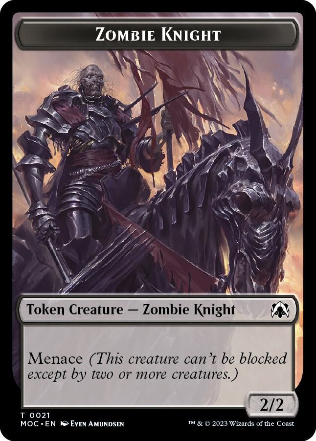Zombie Knight Human Double sided Token 21 // 6 (Commander: March of the Machine)  | Good Games Modbury