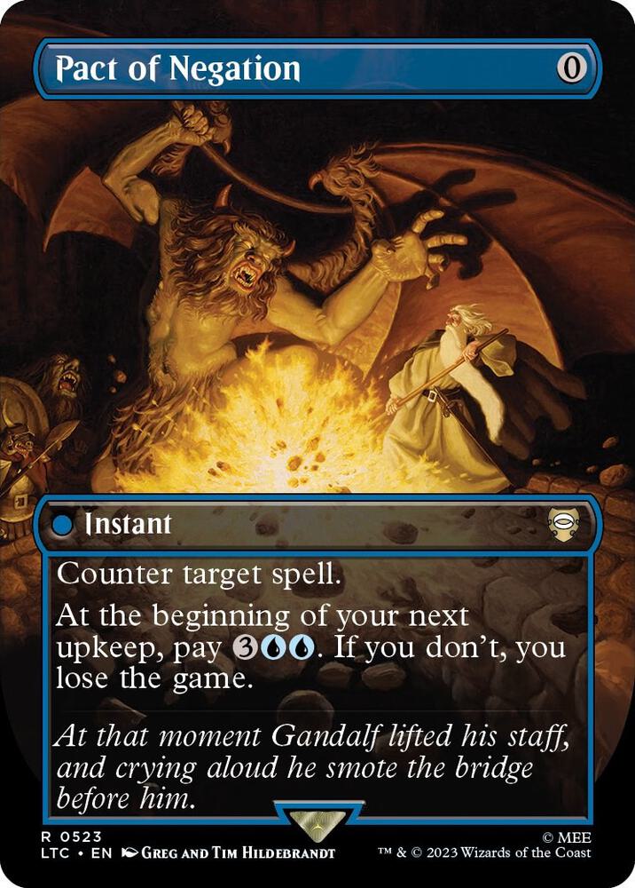 Pact of Negation 523 (Commander: The Lord of the Rings: Tales of Middle-earth)  - Borderless Foil | Good Games Modbury