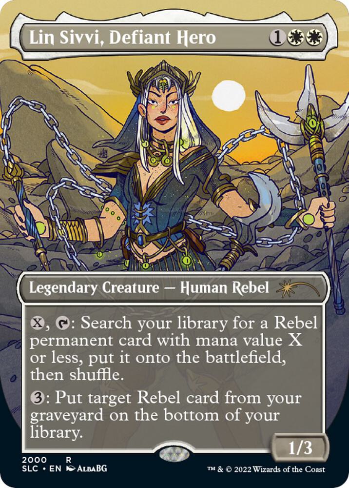 Lin Sivvi, Defiant Hero 2000/84 (Secret Lair: 30th Anniversary Countdown Kit)  - Borderless | Good Games Modbury