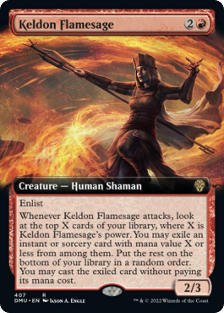 Keldon Flamesage Extended Art 407/281 (Dominaria United)  - Foil | Good Games Modbury