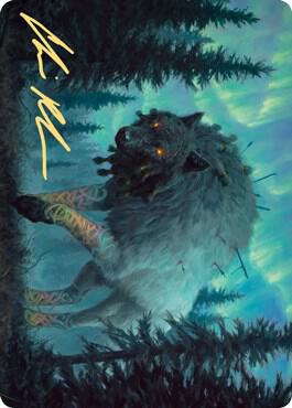 Sarulf Realm Eater Art Card Gold Stamped Signature 65 (Art Series: Kaldheim)  | Good Games Modbury
