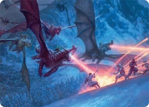 Dragonback Assault Art Card 22 54 22 (Art Series: Tarkir: Dragonstorm)  | Good Games Modbury