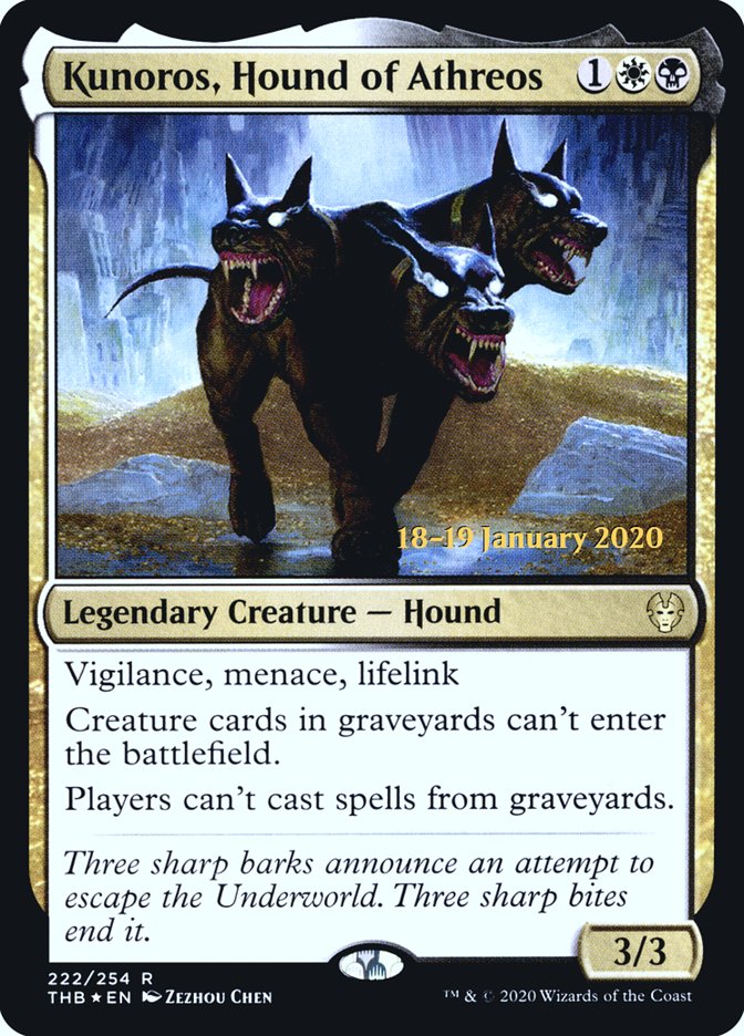 Kunoros, Hound of Athreos [Theros Beyond Death Prerelease Promos] | Good Games Modbury