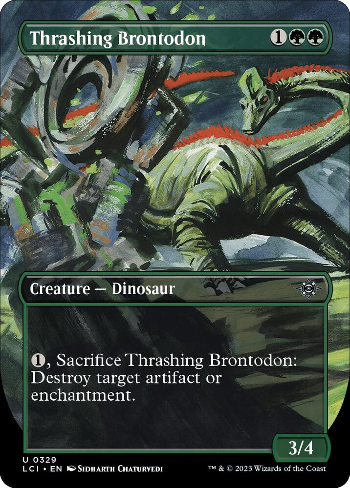 Thrashing Brontodon 329 (The Lost Caverns of Ixalan)  - Borderless | Good Games Modbury