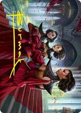 Olivias Attendants Art Card Gold Stamped Signature 47 (Art Series: Innistrad: Crimson Vow)  | Good Games Modbury