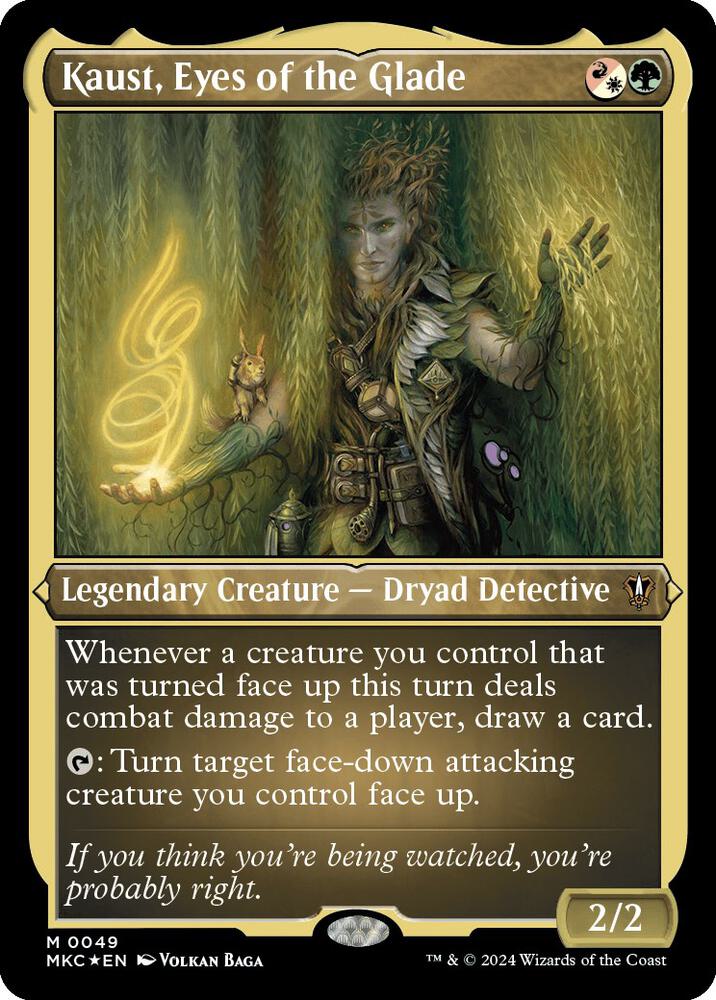 Kaust Eyes of the Glade Display Commander Thick Stock 49 (Commander: Murders at Karlov Manor)  - Foil | Good Games Modbury