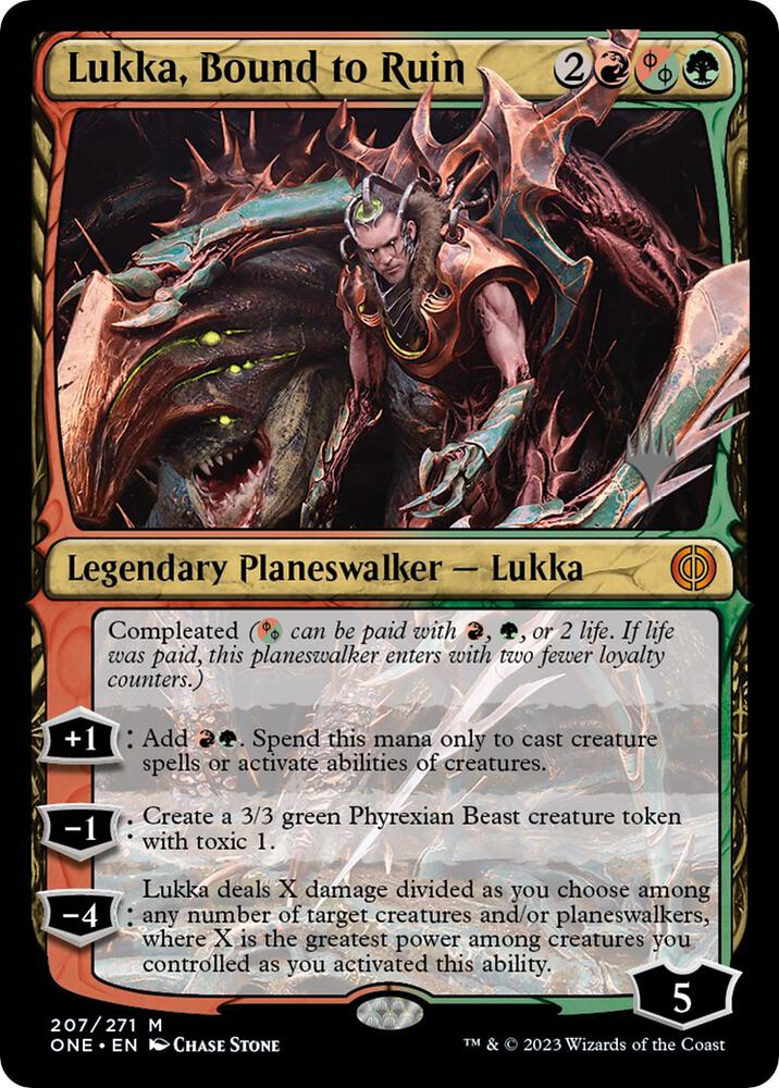 Lukka Bound to Ruin 207 (Promo Pack: Phyrexia: All Will Be One)  - Foil | Good Games Modbury