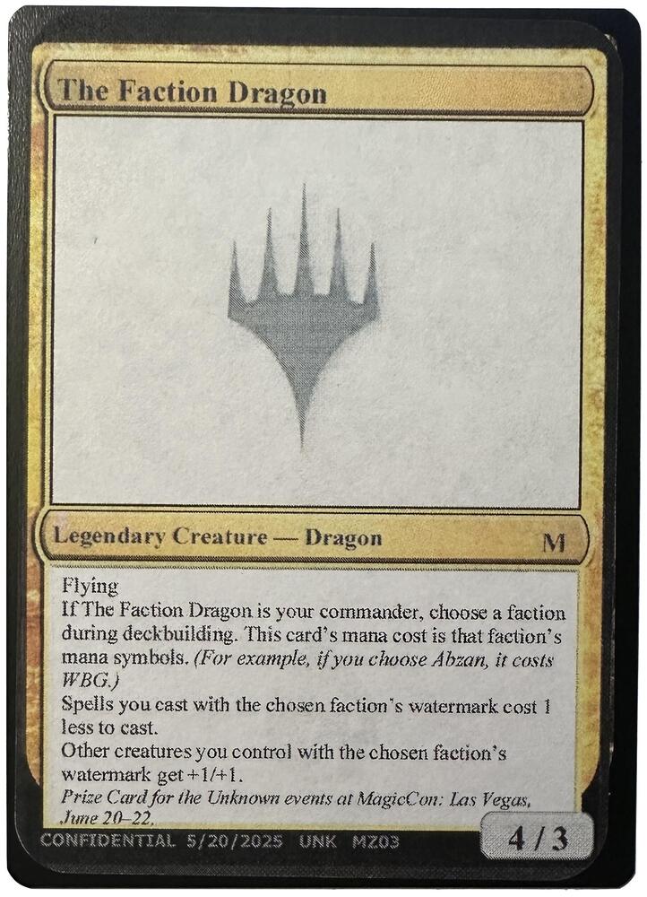 The Faction Dragon MZ03a/477 (Un-Known Event Playtest Cards)  | Good Games Modbury