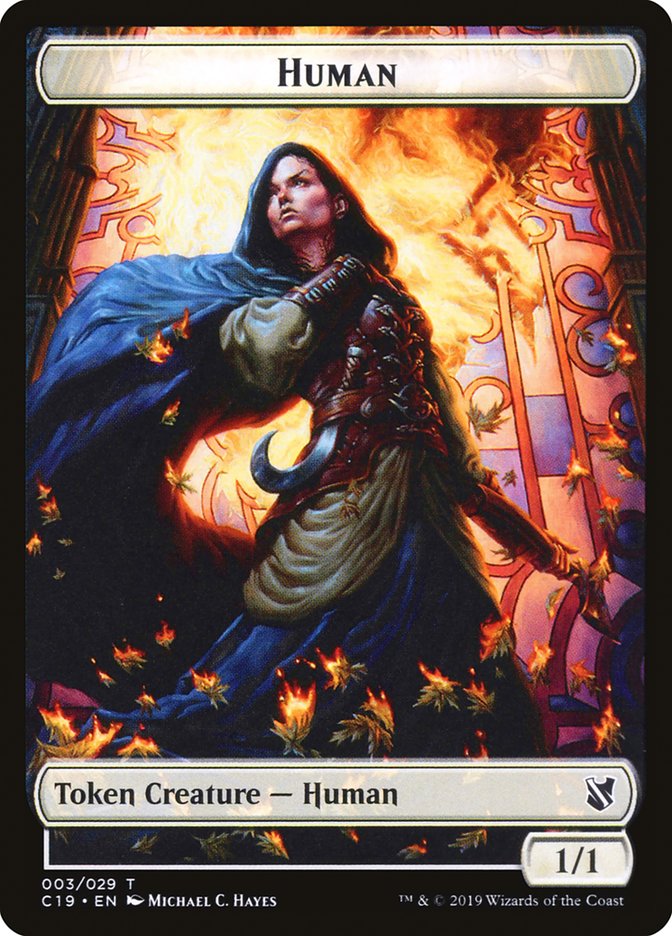 Pegasus // Human Double-Sided Token [Commander 2019 Tokens] | Good Games Modbury