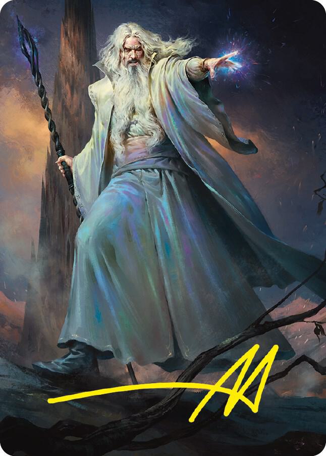 Saruman of Many Colors Art Card Gold Stamped Signature 20 (Art Series: Universes Beyond: The Lord of the Rings: Tales of Middle-earth)  | Good Games Modbury