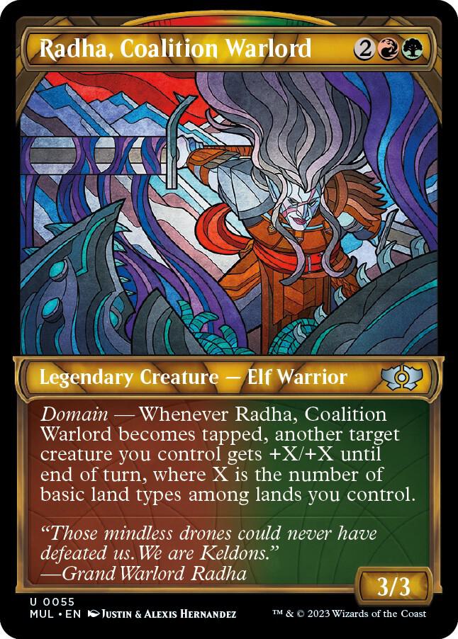 Radha, Coalition Warlord 55/65 (March of the Machine: Multiverse Legends)  - Showcase Foil | Good Games Modbury