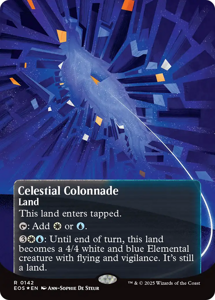 Celestial Colonnade (0142) (Borderless) (Galaxy Foil) [Edge of Eternities: Stellar Sights] | Good Games Modbury