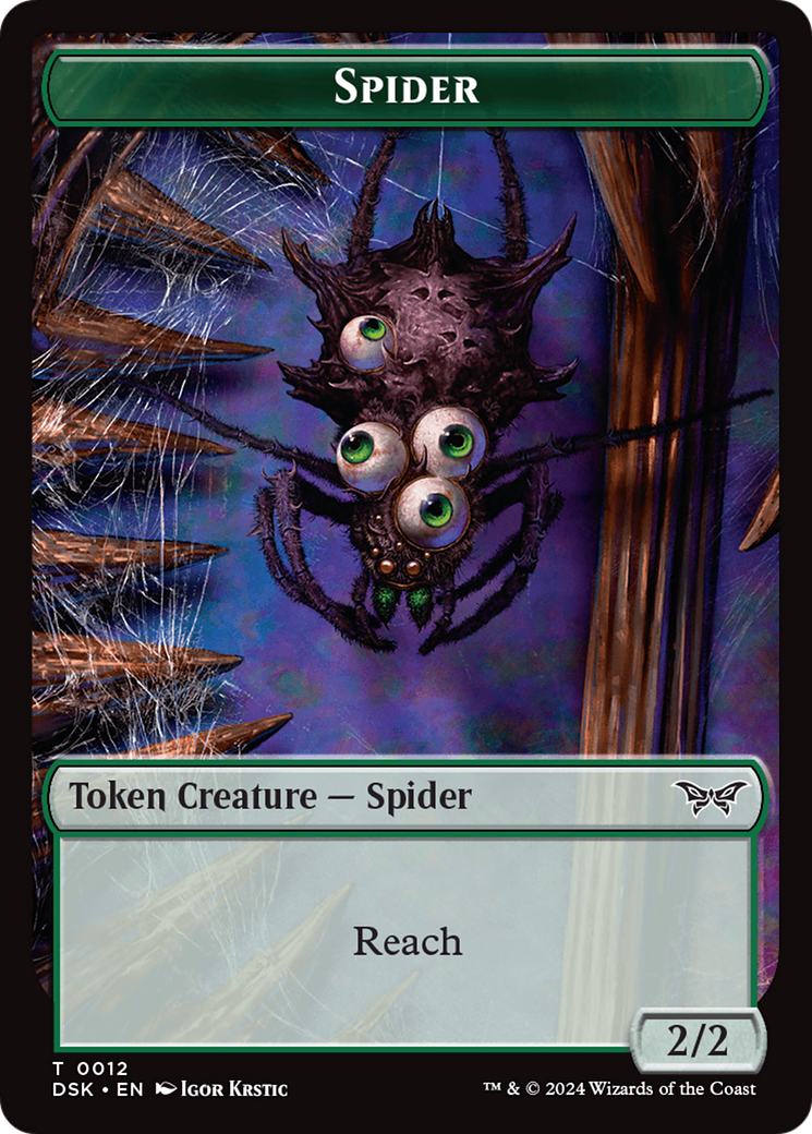 Spider // Manifest Double-Sided Token [Duskmourn: House of Horror Tokens] | Good Games Modbury