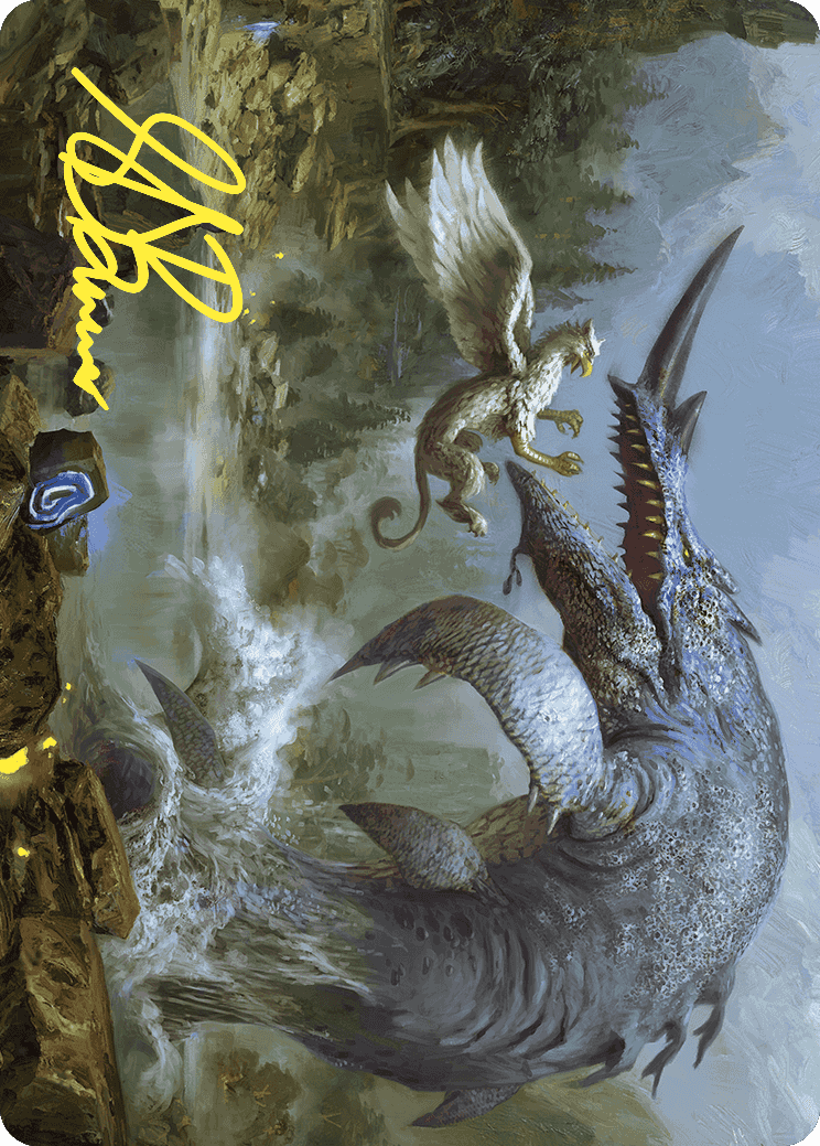 Horned Loch-Whale Art Card (Gold-Stamped Signature) [Wilds of Eldraine Art Series] | Good Games Modbury