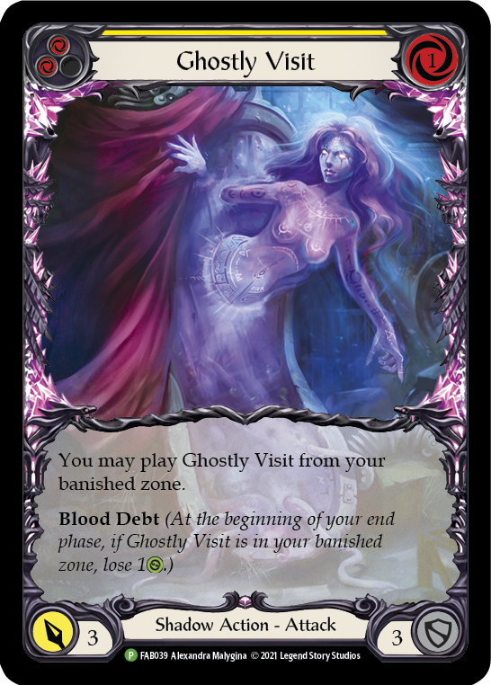Ghostly Visit (Yellow) [FAB039] (Promo)  Rainbow Foil | Good Games Modbury