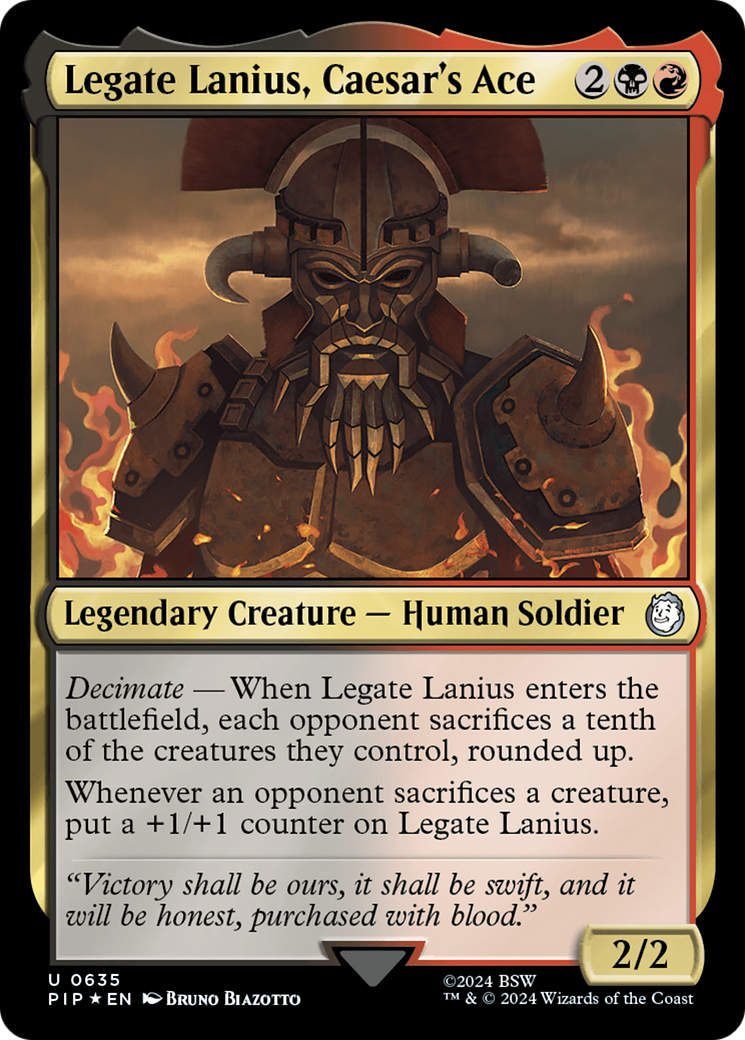Legate Lanius, Caesar's Ace (Surge Foil) [Fallout] | Good Games Modbury
