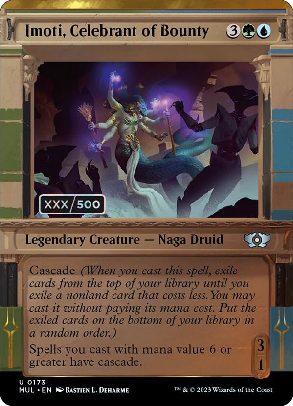 Imoti, Celebrant of Bounty Serialized 173z/65 (March of the Machine: Multiverse Legends)  - Double Rainbow Foil | Good Games Modbury