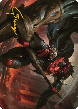 Karlach, Fury of Avernus Art Card (34) (Gold-Stamped Signature) [Commander Legends: Battle for Baldur's Gate Art Series] | Good Games Modbury