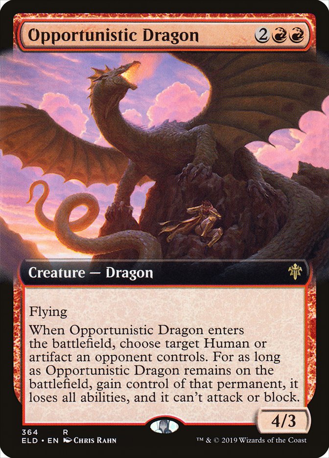 Opportunistic Dragon (Extended Art) [Throne of Eldraine] | Good Games Modbury