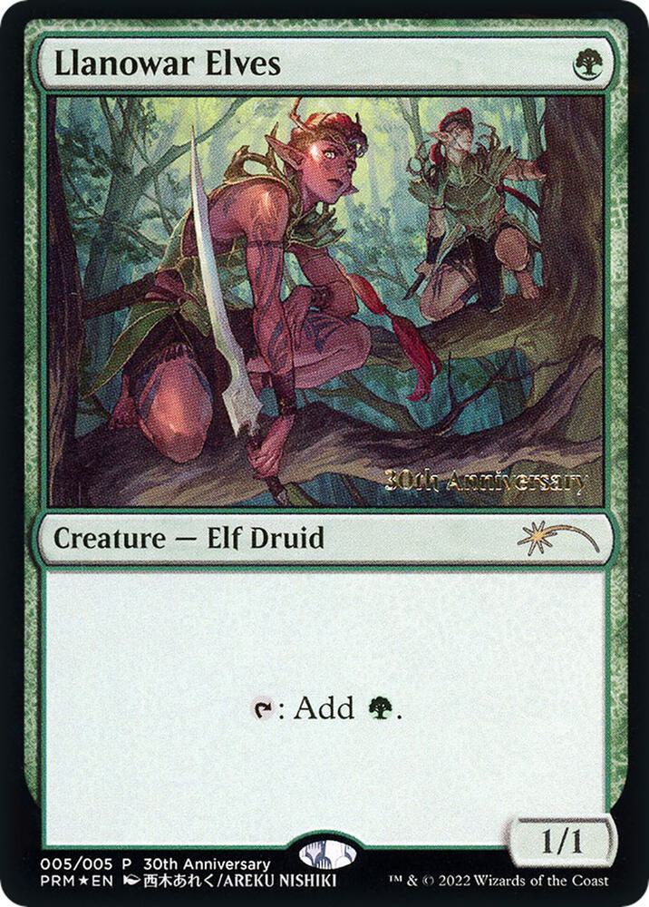 Llanowar Elves 5 (30th Anniversary Promos)  - Foil | Good Games Modbury