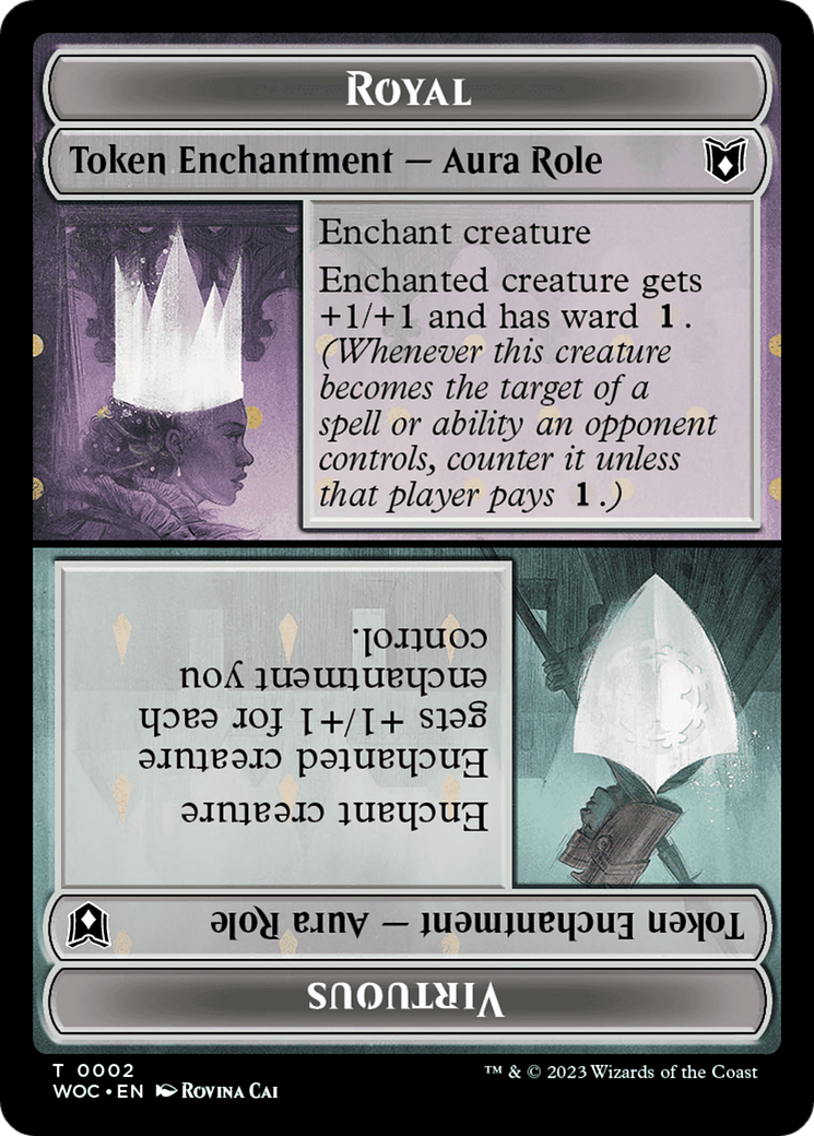 Copy // Royal Role / Virtuous Role Double-Sided Token [Wilds of Eldraine Commander Tokens] | Good Games Modbury